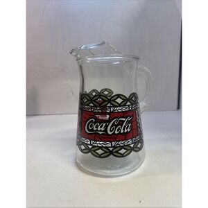 Vintage Coca Cola - Coke Glass Soda Pitcher Large Tiffany Style Stained Glass